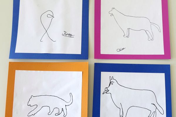 Ein-Linien-Zeichnung nach Picasso